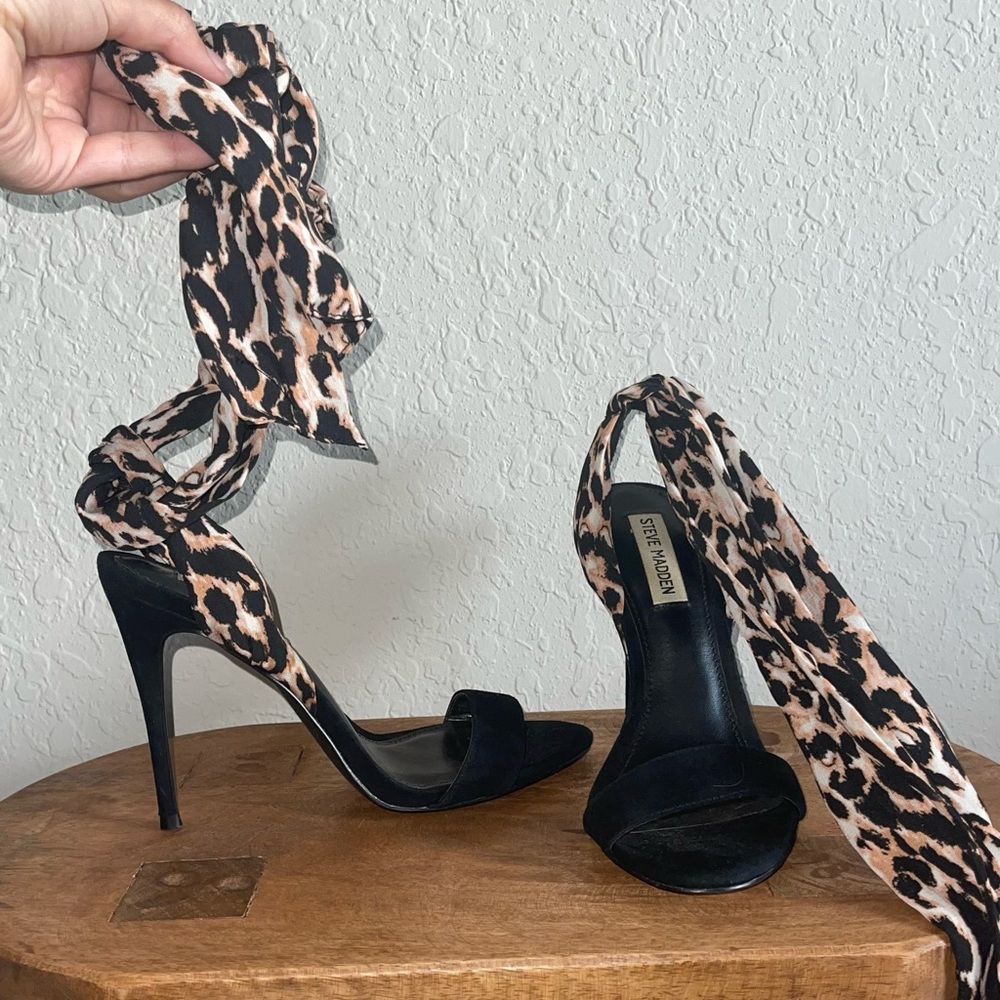 Black wrap heels
